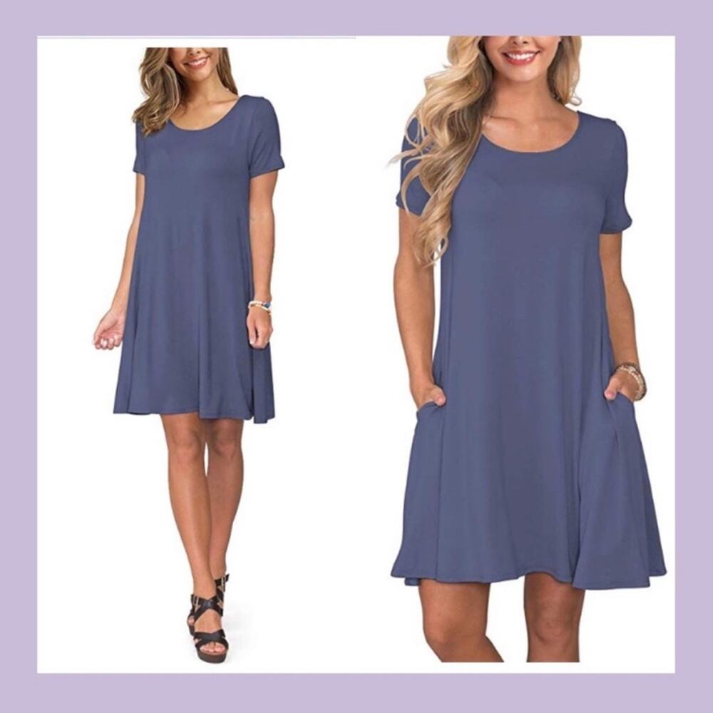 KORSIS Women's Casual T Shirt Swing Dress